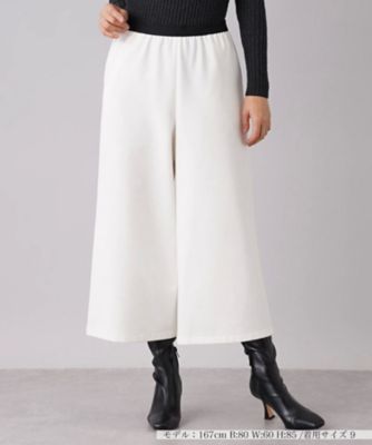 ＜Leilian (Women)＞【あったか素材】ワイドクロップドパンツ