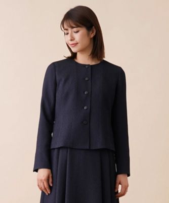 ノーカラージャケット・ミディ丈スカート２点セット【セレモニー】
