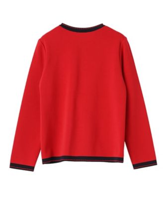 配色トリムクルーネックカーディガン | Leilian (Women