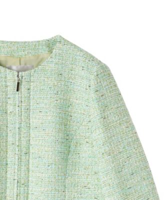 レリアン　ノーカラーツイードジャケット ツイードノーカラージャケット | Leilian (Women)/レリアン