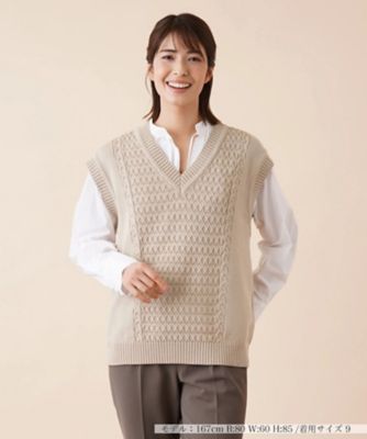 Leilian (Women)/レリアン Vネックニットベスト