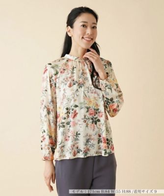 ＜Leilian (Women)＞フラワープリントブラウス【ＲＯＣＨＡＳ　Ｐｒｅｍｉｅｒｅ】