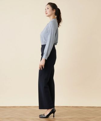 【店頭人気】総柄バンドカラーブラウス【ＲＯＣＨＡＳ　Ｐｒｅｍｉｅｒｅ】