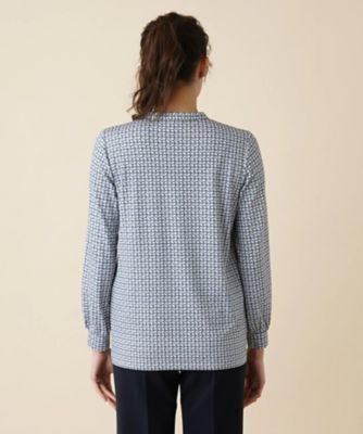 【店頭人気】総柄バンドカラーブラウス【ＲＯＣＨＡＳ　Ｐｒｅｍｉｅｒｅ】