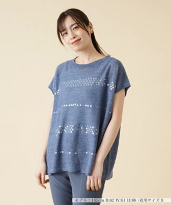 ＜Leilian (Women)＞スパンコールフレンチスリーブニット【ＢＩＡＮＣＡ　ＬＡＮＣＩＡ】