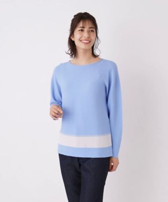 ＜Leilian (Women)＞ラインラウンドネックニット