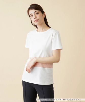 ＜Leilian (Women)＞配色切替Ｔシャツ【ＨＡＮＤ】