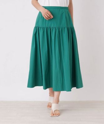 Leilian (Women)/レリアン 洗えるギャザー切り替えロングスカート【my Perfect wardrobe】
