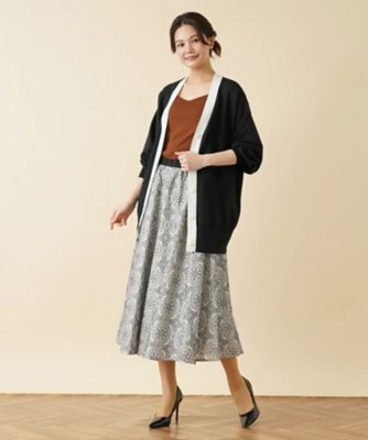 Leilian カーディガン　新品未使用　XL 美品　大人かわいい 配色Vネックニットカーディガン【my perfect