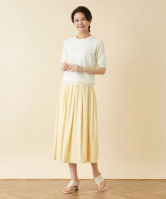 クルーネック半袖ニット