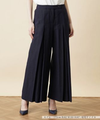 ＜Leilian (Women)＞ストライプ柄ワイドパンツ【Ｌｅｉｌｉａｎ：ＥＺＵＭＩ】