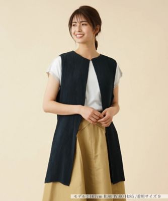 ＜Leilian (Women)＞洗えるリバーシブルプリーツジレ