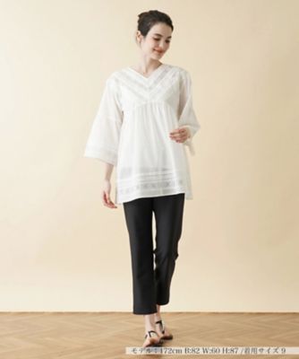 レリアン　レースチュニック　13＋サイズ ピンタックレースチュニックブラウス | Leilian (Women