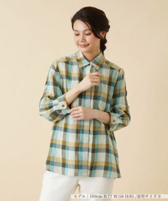 ＜Leilian (Women)＞チェック柄ブラウス【ＲＯＣＨＡＳ　Ｐｒｅｍｉｅｒｅ】