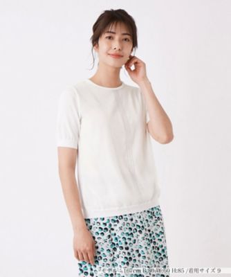 ＜Leilian (Women)＞ラメラインチュール切替カットソー