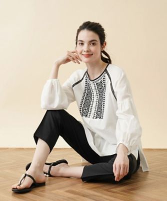 刺繍×レースボリュームスリーブブラウス | Leilian (Women)/レリアン