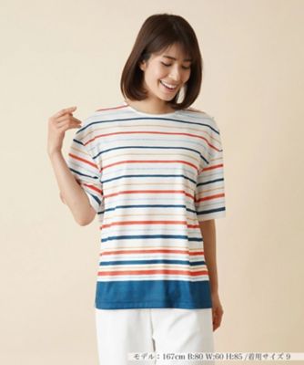 ＜Leilian (Women)＞配色ボーダーカットソー