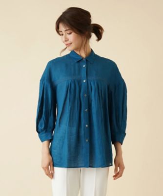 レリアン　ボウタイ風　7分袖ブラウスチュニック 17＋ 黒　美品 七分袖ブラウス | Leilian (Women)/レリアン | 三越伊勢丹