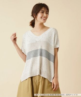 オーラリー Vネックニットベスト 白 1 ラメVネックニットベスト