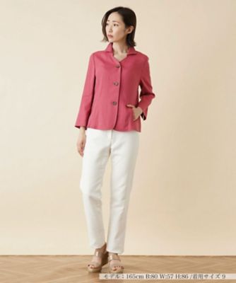 J3102 超美品 ラルディーニ リネンサマージャケット ピンク M ストレッチサマージャケット【ROCHAS Premiere