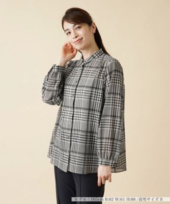 ＜Leilian (Women)＞グレンチェックブラウス