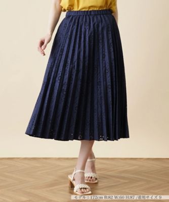 Leilian (Women)/レリアン 洗えるカットワークプリーツスカート