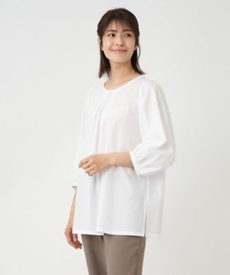 ＜Leilian (Women)＞七分袖タックブラウス