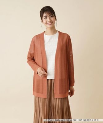 ＜Leilian (Women)＞透かし編みニットカーディガン