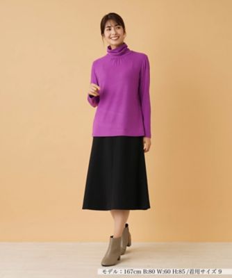 レリアン Leilian シルクハイネックカットソー【逸品会先行】 （ベージュ系） レリアン Leilian シルクハイネックカットソー【逸品会先行
