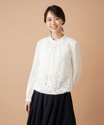 ＜Leilian (Women)＞レース切り替えブラウス【セレモニー】