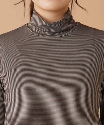 ナローボーダーハイネックカットソー