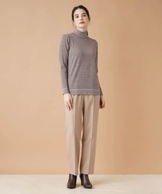 美品✨Leilian レリアン　タートルネック　ボーダー　ニット　大きいサイズ タグ付✨ レリアン ニット トップス ボーダー タートルネック 9