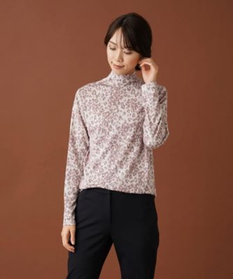 ＜Leilian (Women)＞レオパードハイネックカットソー