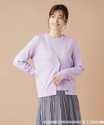 ＜Leilian (Women)＞リブＶネックカーディガン