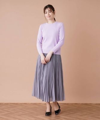リブクルーネックプルオーバー