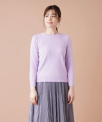 リブクルーネックプルオーバー