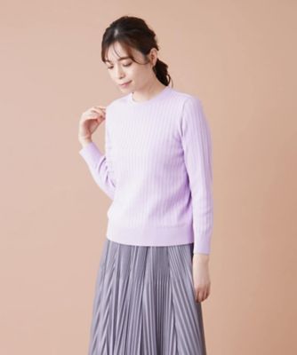 ＜Leilian (Women)＞リブクルーネックプルオーバー