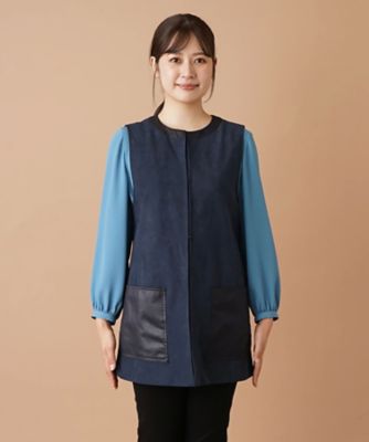 異素材切替ロングベスト | Leilian (Women)/レリアン | 三越