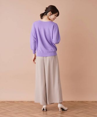 バイカラー切替ボートネックニット | Leilian (Women)/レリアン