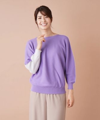 バイカラー切替ボートネックニット | Leilian (Women)/レリアン