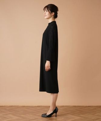 レース切替ハイネックワンピース【ＲＯＣＨＡＳ　Ｐｒｅｍｉｅｒｅ】