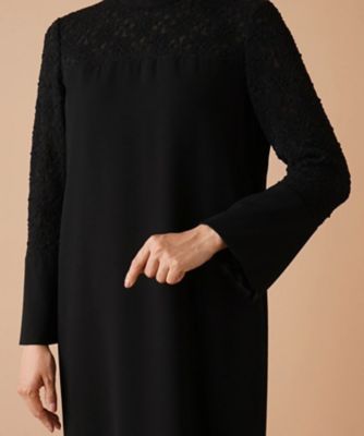 レース切替ハイネックワンピース【ＲＯＣＨＡＳ　Ｐｒｅｍｉｅｒｅ】