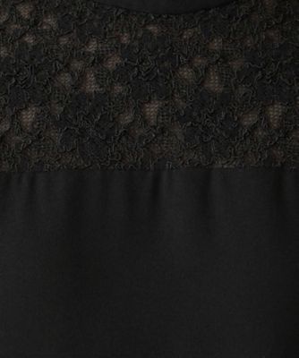レース切替ハイネックワンピース【ＲＯＣＨＡＳ　Ｐｒｅｍｉｅｒｅ】
