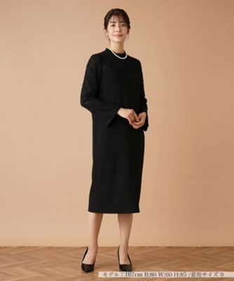 Leilian (Women)/レリアン レース切替ハイネックワンピース【ＲＯＣＨＡＳ　Ｐｒｅｍｉｅｒｅ】