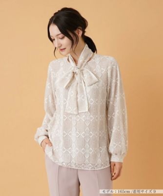 ＜Leilian (Women)＞ボウタイブラウス【ＲＯＣＨＡＳ　Ｐｒｅｍｉｅｒｅ】