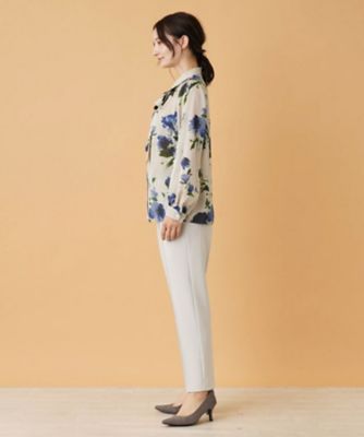 フラワー柄ボウタイ比翼ブラウス【ＲＯＣＨＡＳ　Ｐｒｅｍｉｅｒｅ】