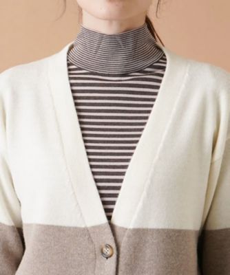 カラーブロックニットカーディガン