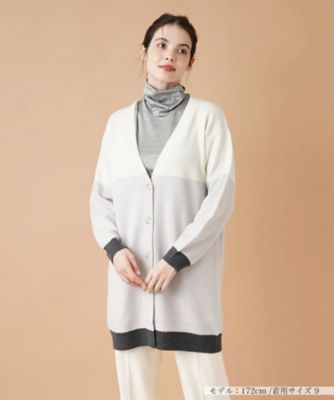 カラーブロックニットカーディガン
