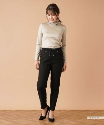 【あったか素材】イージーデニムパンツ【Ｌ　ＪＥＡＮＳ】