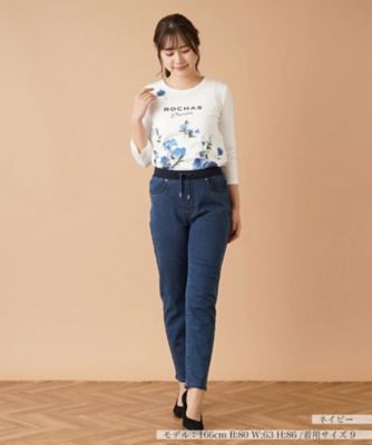 【あったか素材】イージーデニムパンツ【Ｌ　ＪＥＡＮＳ】